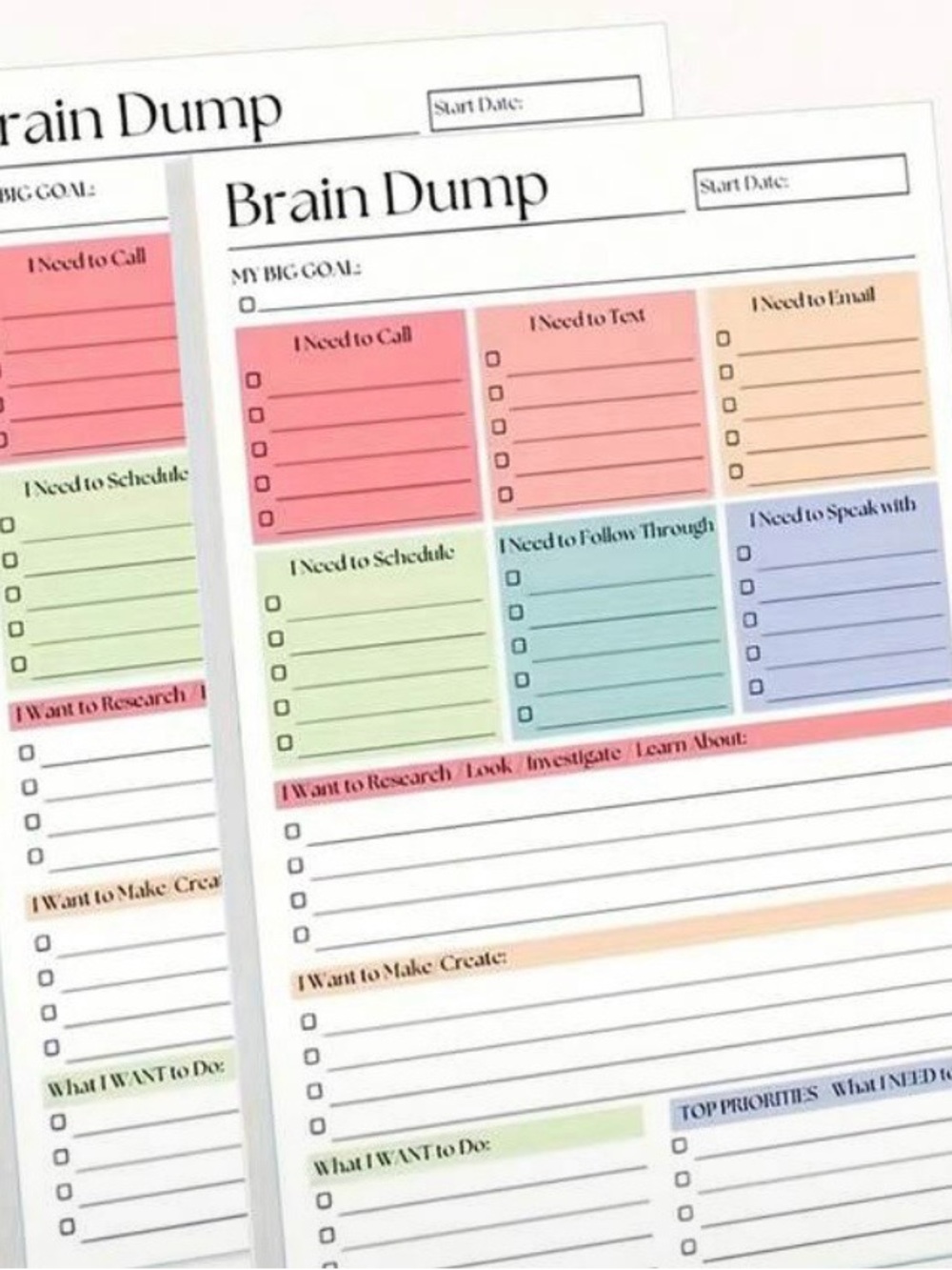 Brain Dump Productivity Planner memo pad can be ordered on POSHMARK